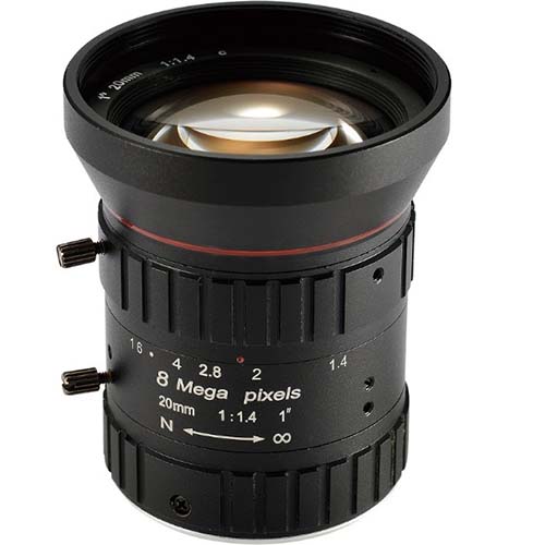 8Mega Pixel Cmount Lens for sensor 1'' F1.4 20mm